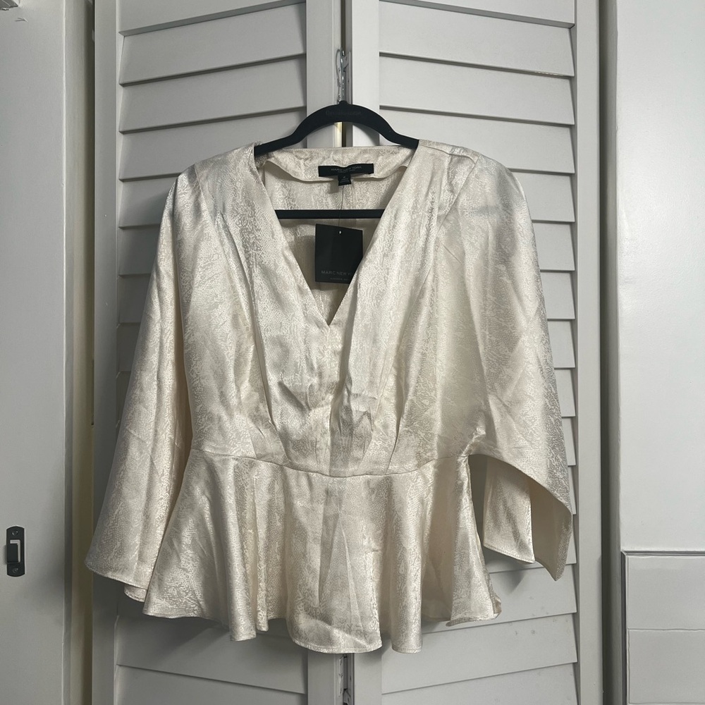 Marc New York Ivory Peplum Blouse
